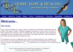web site design for home hope and healing